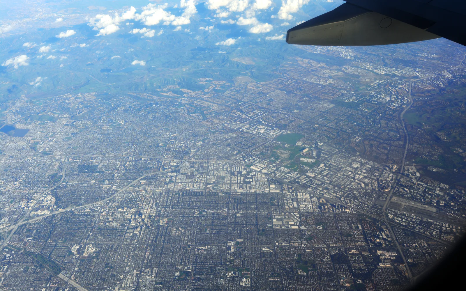 Aerial view of Orange, California and surrounding communities